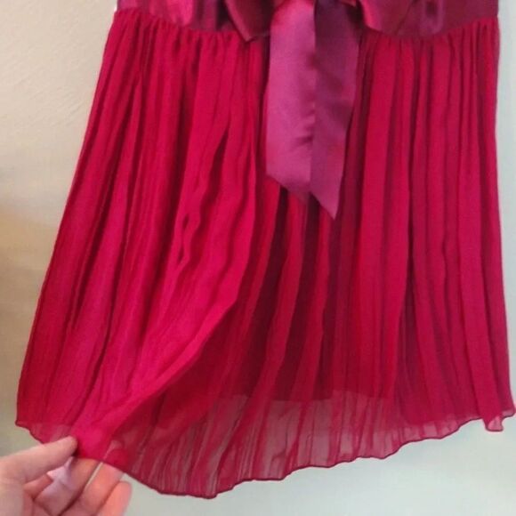 Victoria's Secret VTG Y2K Maroon Lace Bow Pleated Babydoll Mini Slip Small - Picture 10 of 14